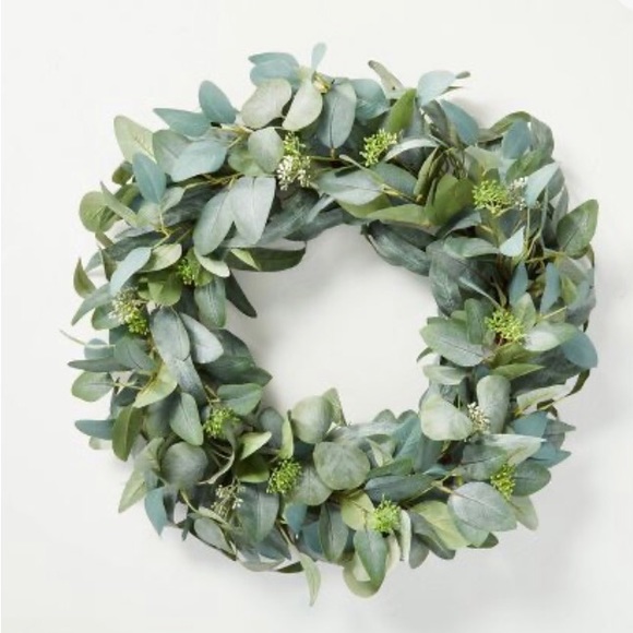 24" Faux Seeded Eucalyptus Wreath - Hearth & Hand™ with Magnolia - Picture 1 of 3
